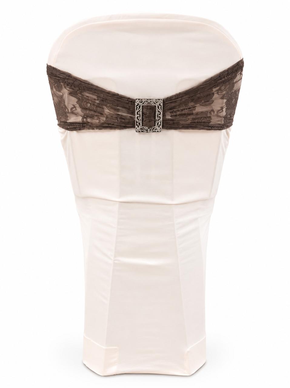 Brown lace buckle chair tie