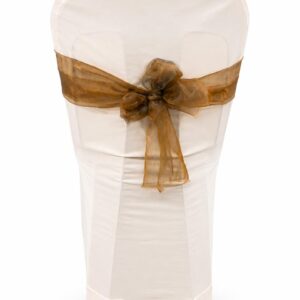 Brown organza chair tie