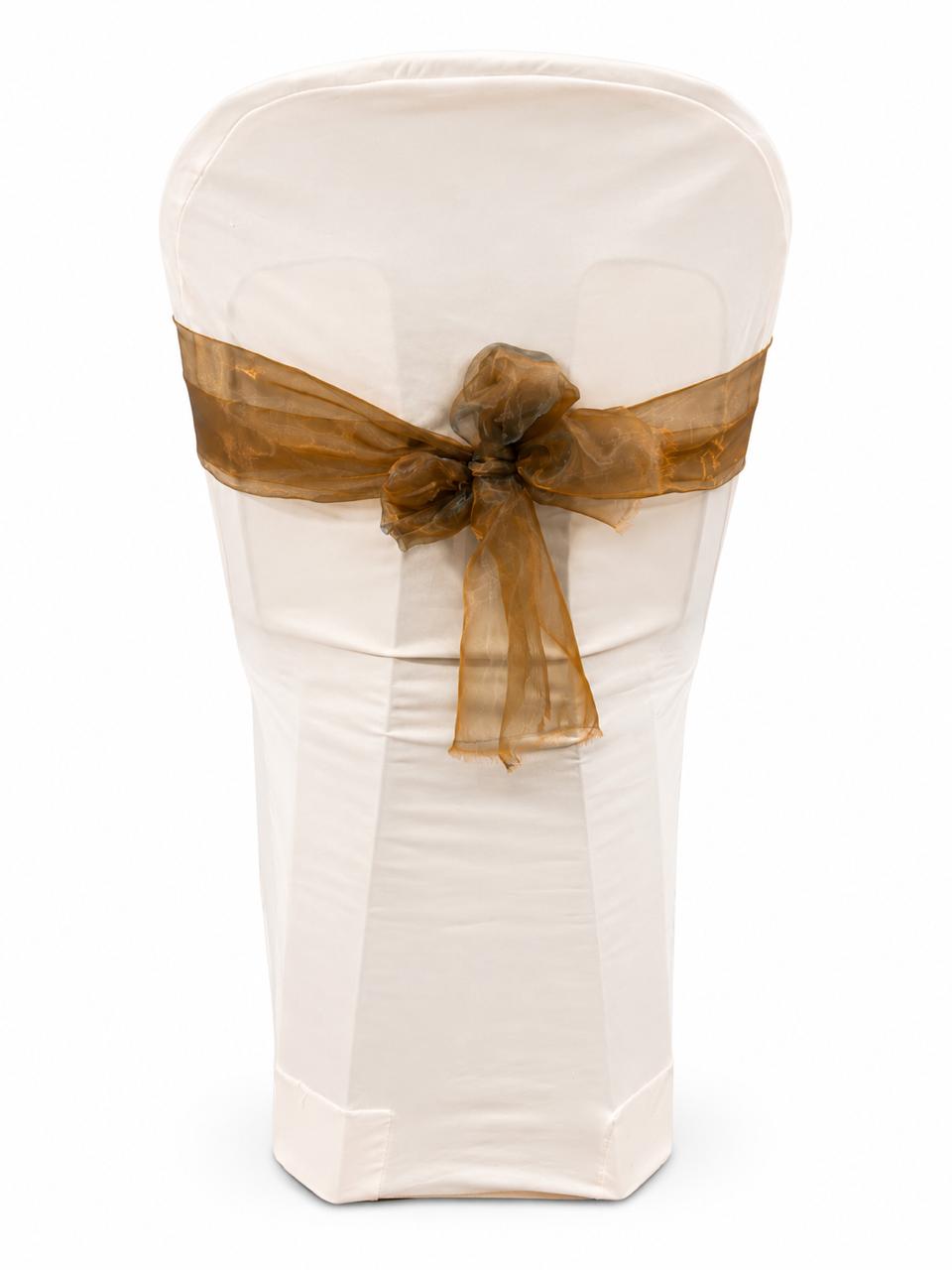 Brown organza chair tie