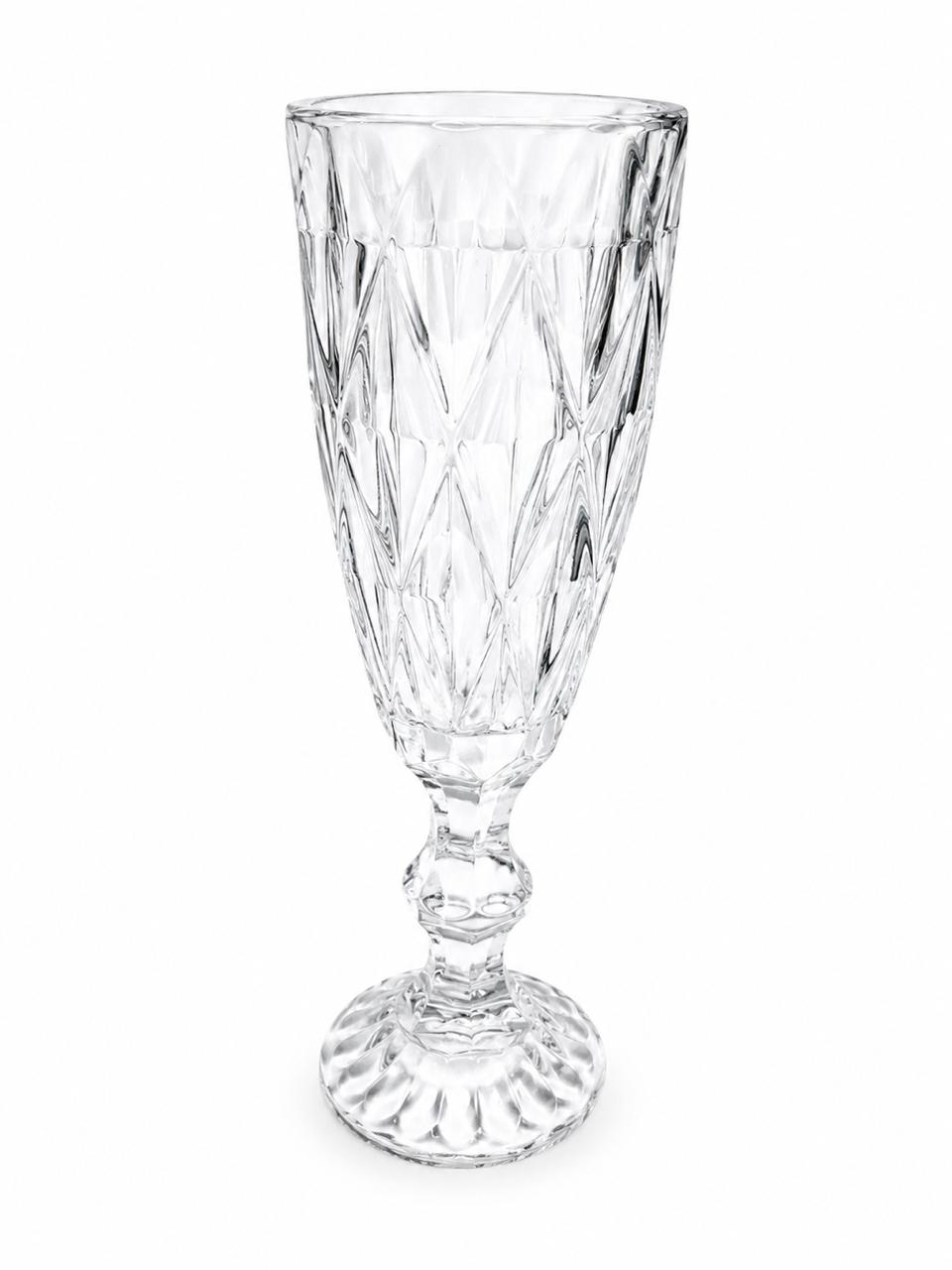 Diamond champagne glass clear