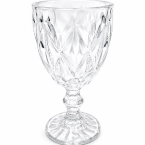 Diamond wine glass clear