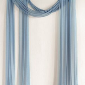 Dusty blue mesh draping