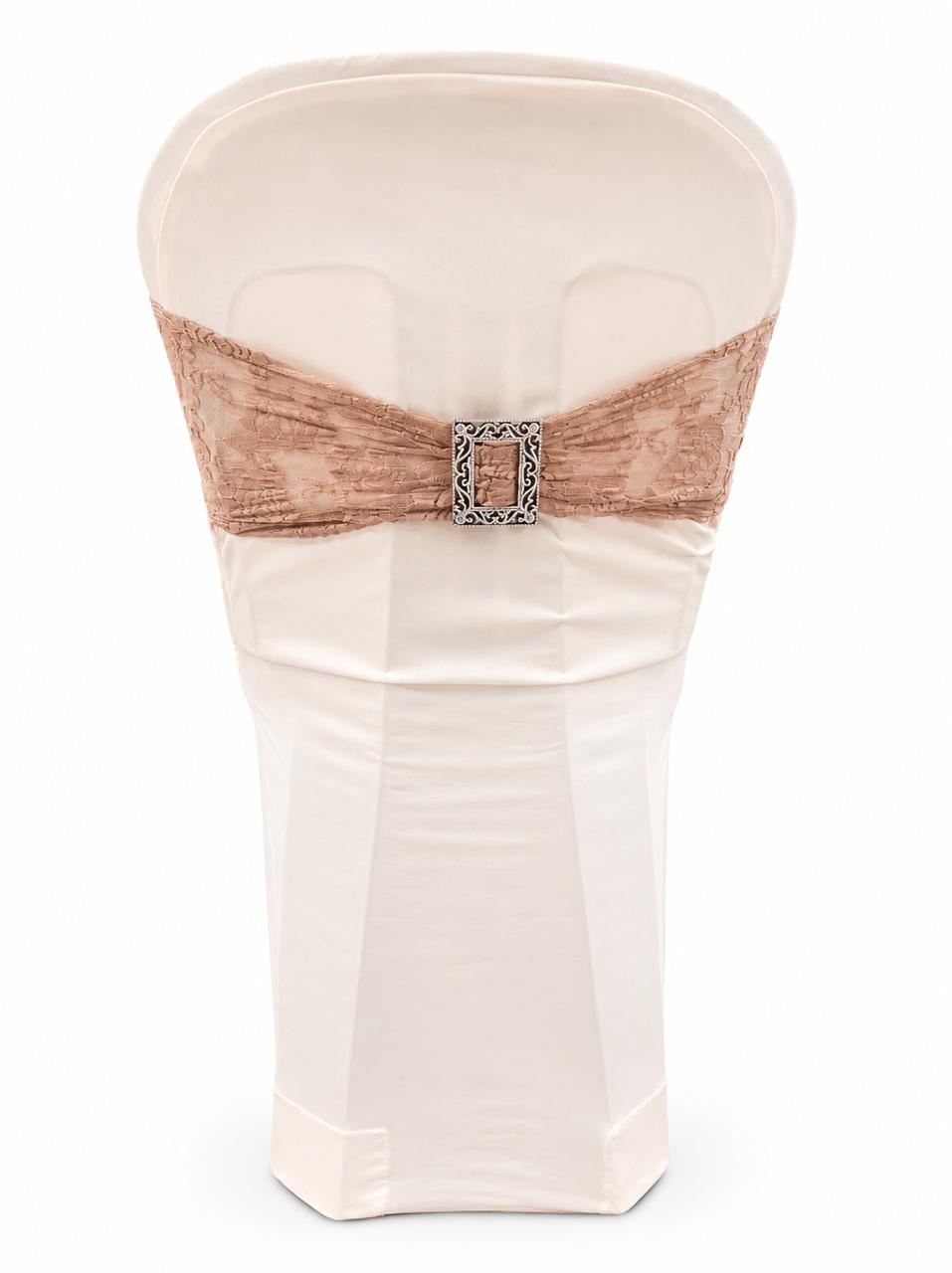 Dusty pink lace buckle chair tie