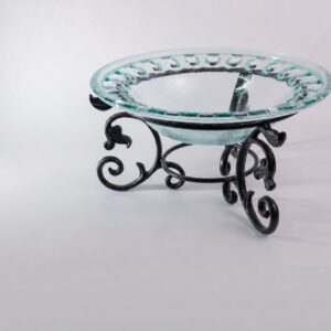 Glass round salad bowl