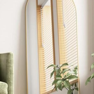 Gold freestanding mirror