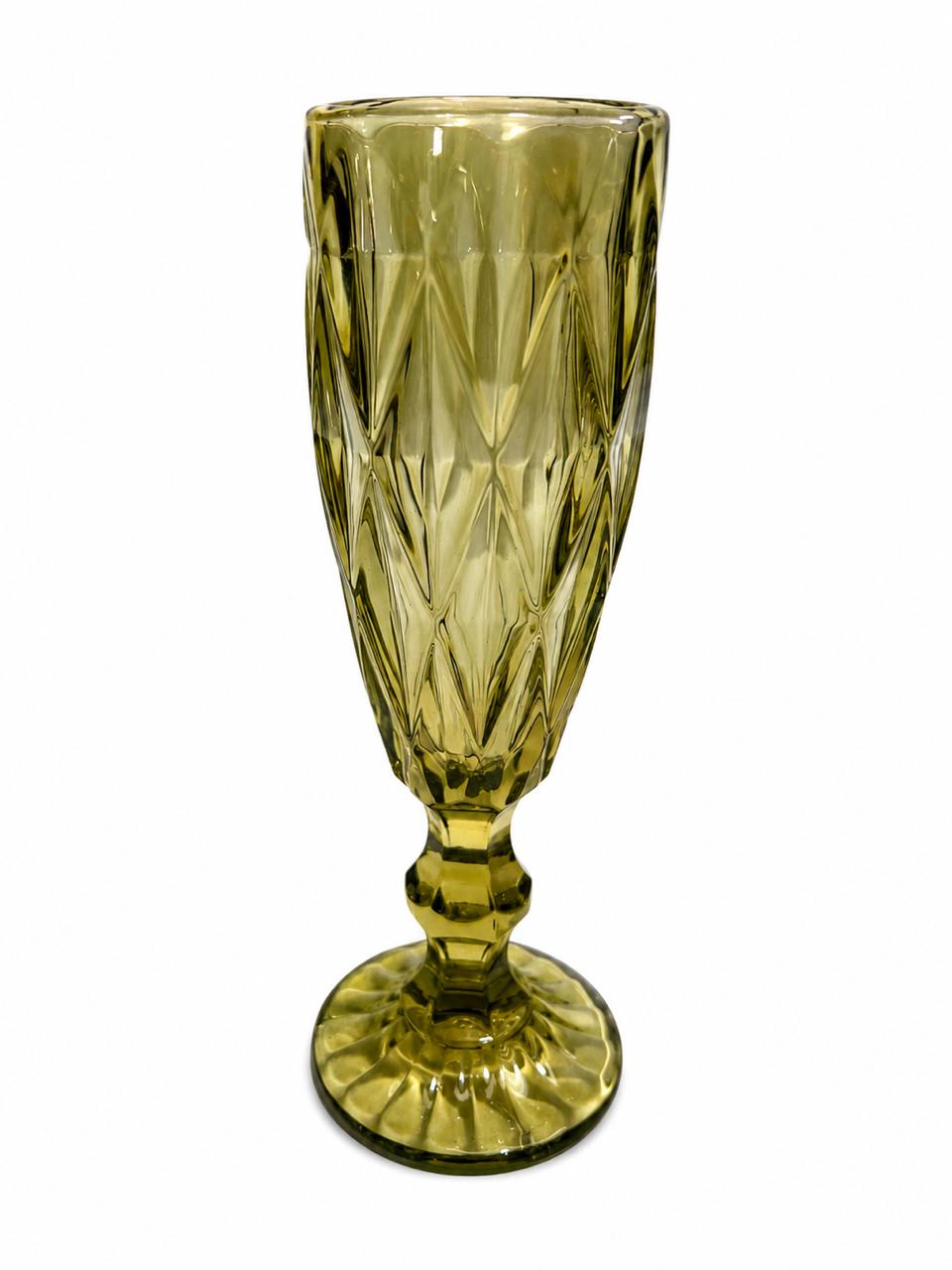 Green champagne glass