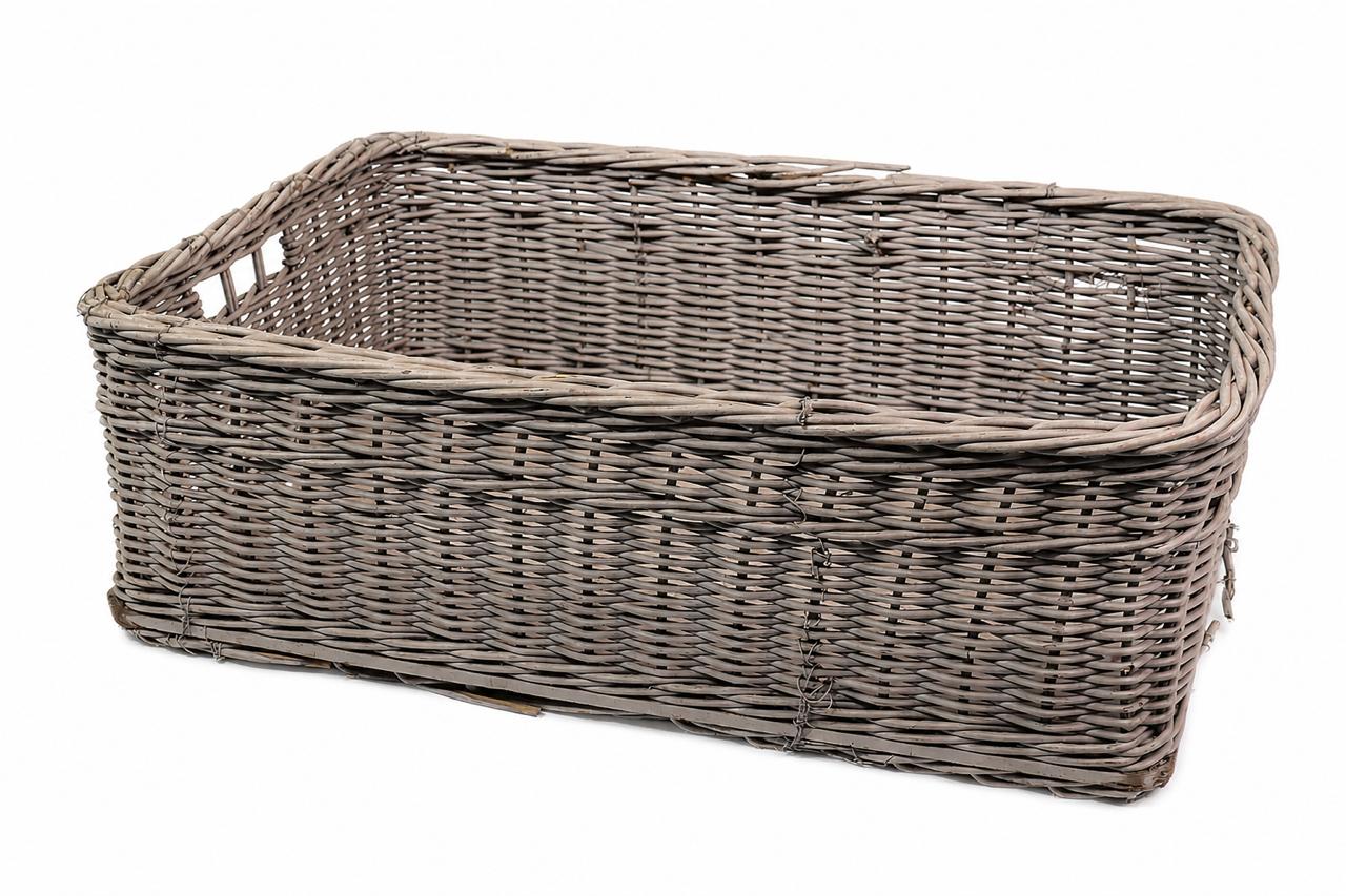 Grey blanket basket