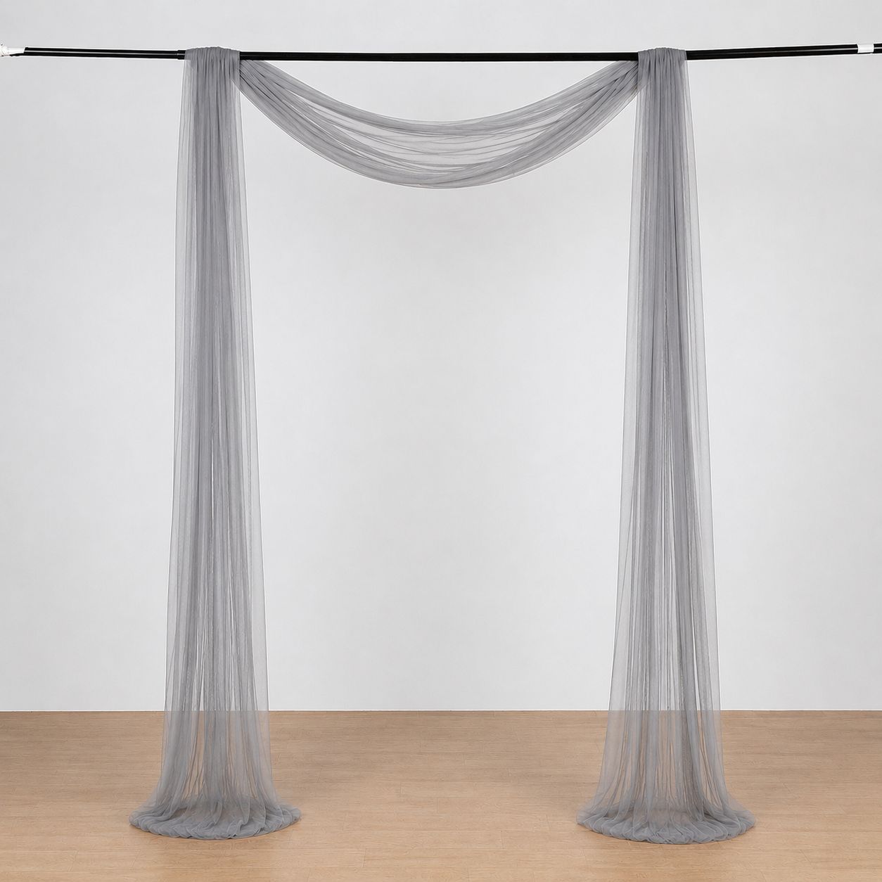 Grey tulle draping