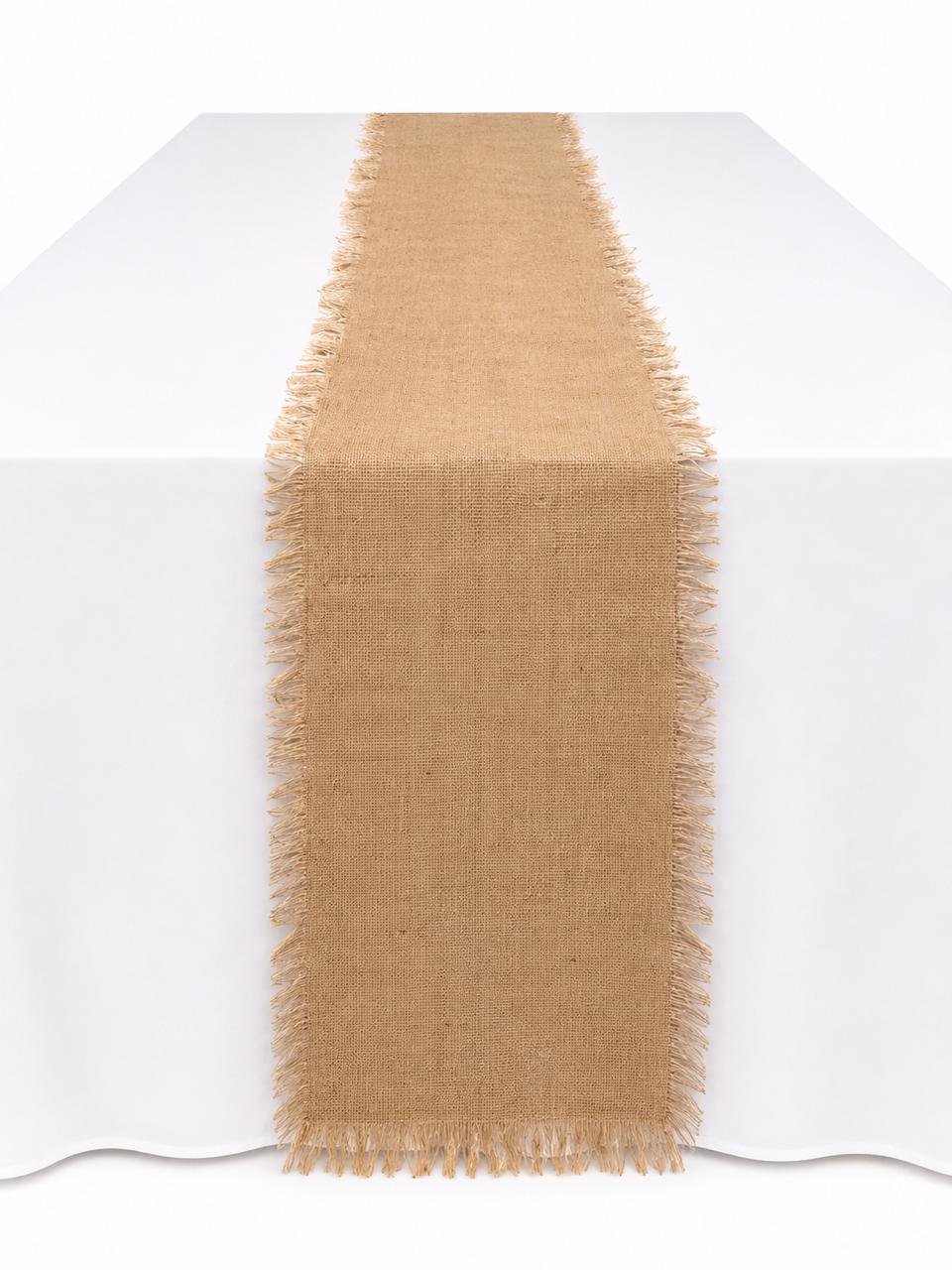 Hessian frayed runner