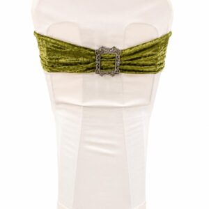 Lime velvet buckle chair tie
