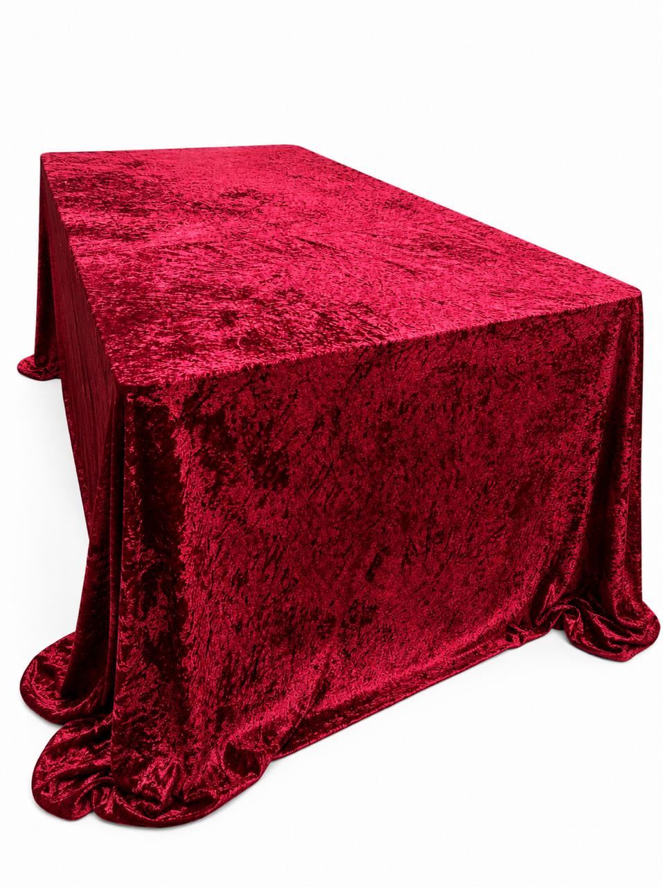 Maroon velour tablecloth