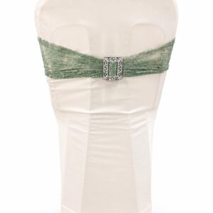 Mint lace buckle chair tie