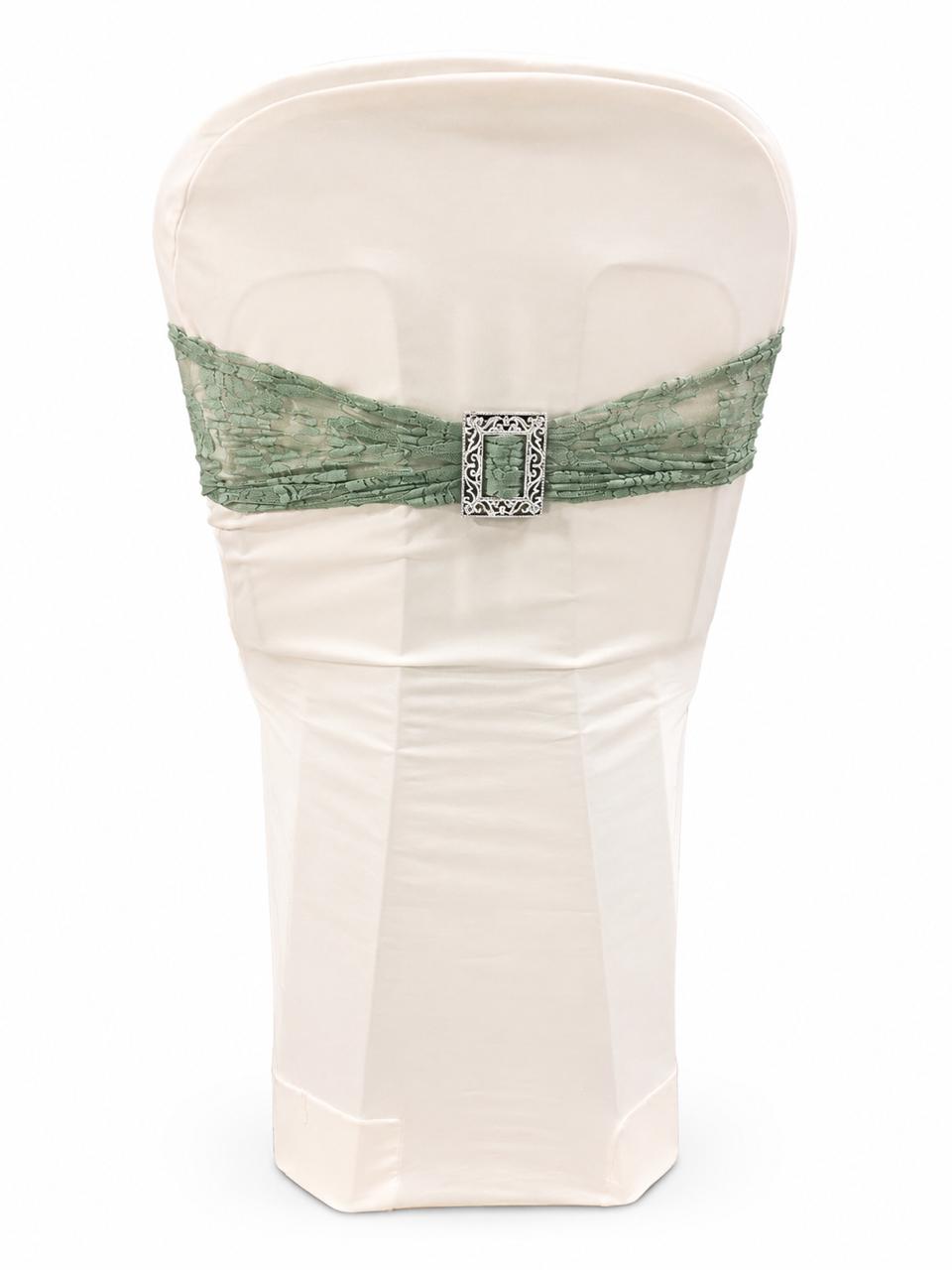 Mint lace buckle chair tie