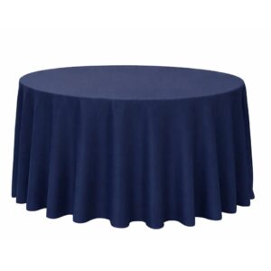 Navy round tablecloth Full Length