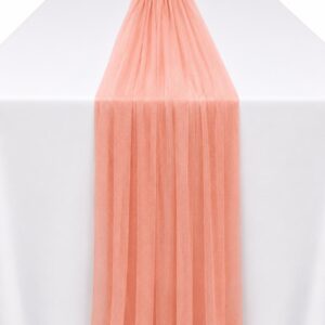 Peach tulle runner