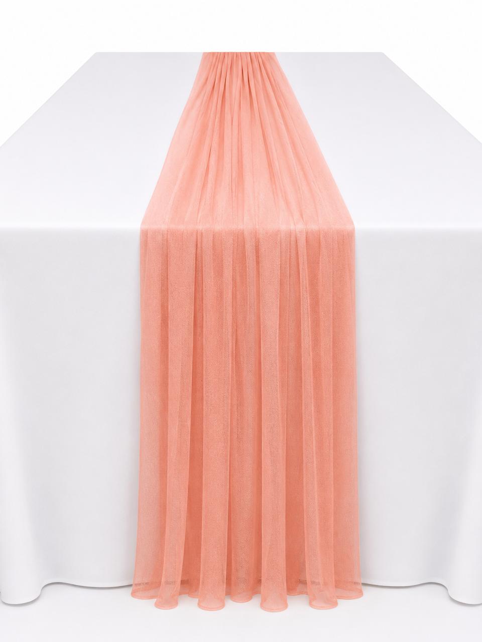 Peach tulle runner