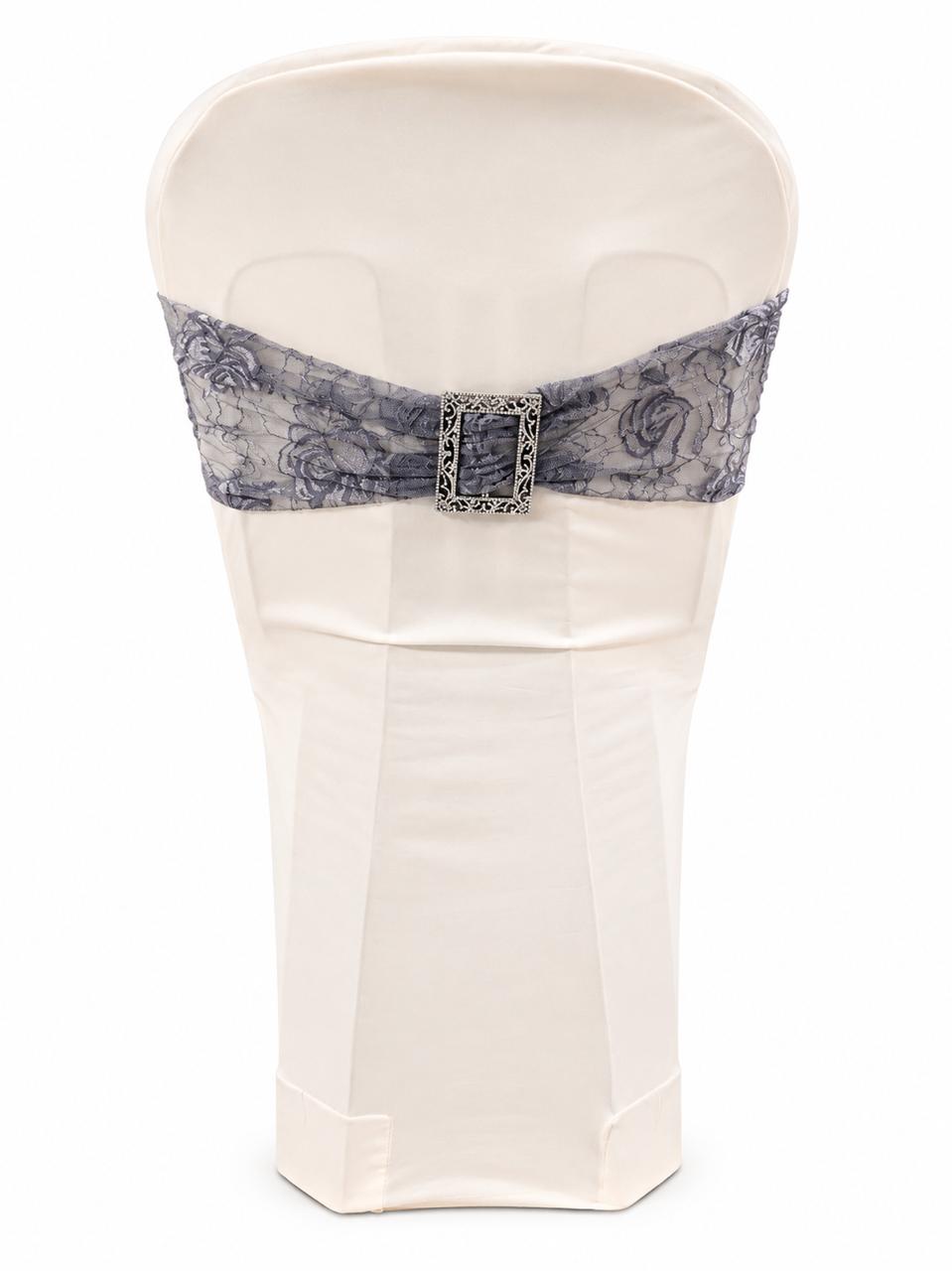 Purple lace buckle chair tie