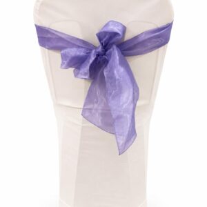 Purple organza chair tie