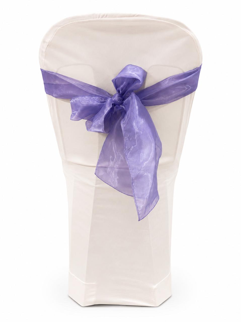 Purple organza chair tie