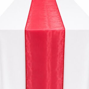 Red organza runner