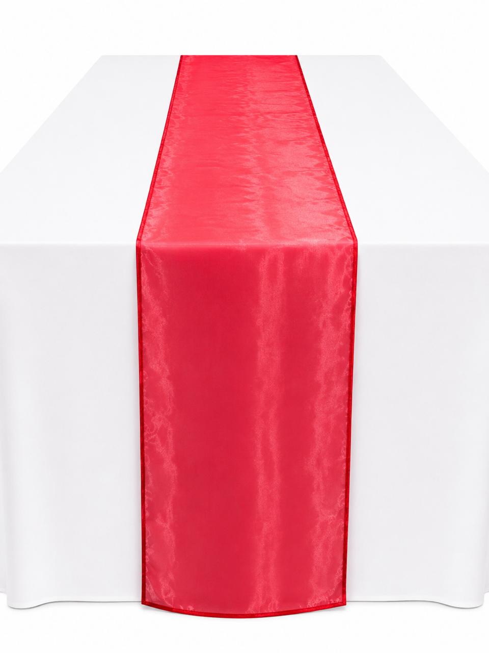 Red organza runner