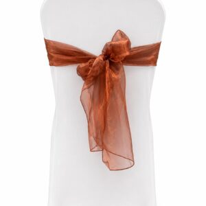 Rust organza chair tie