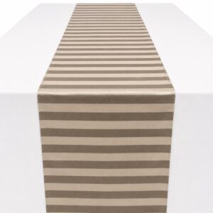 Silver and beige striped runner