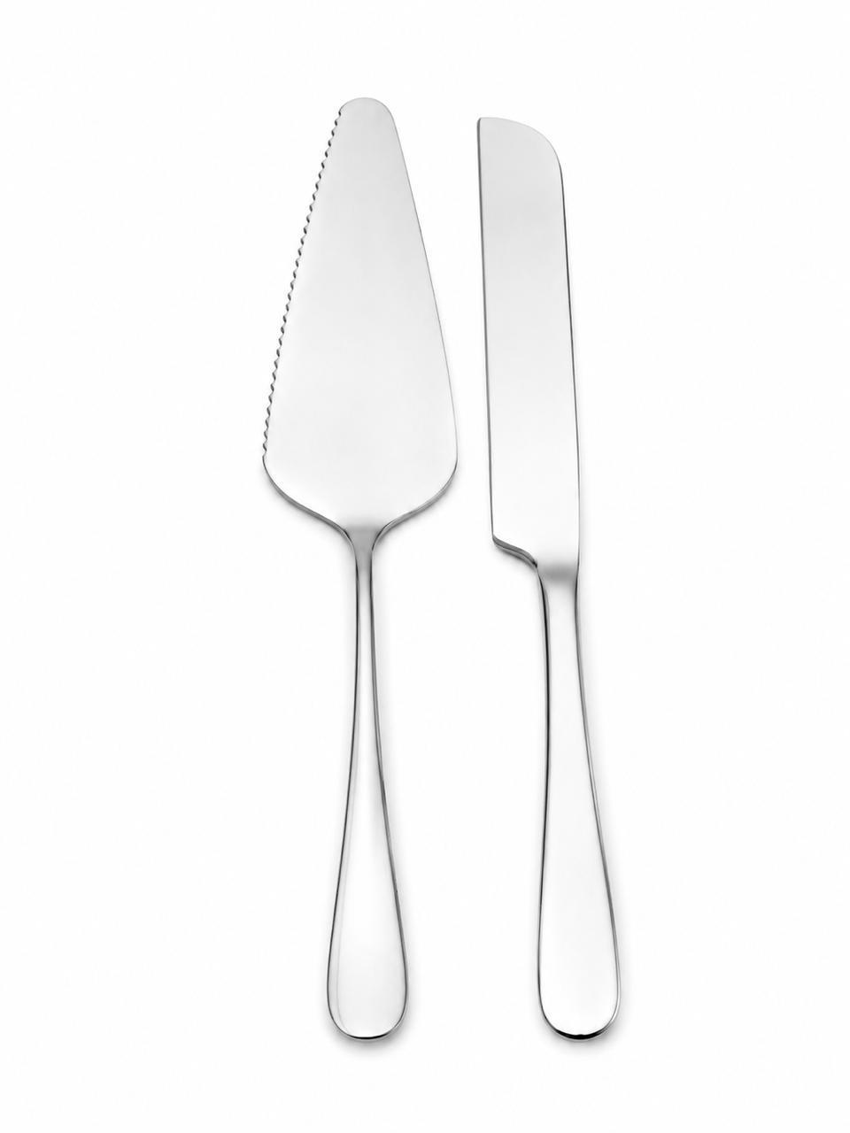 Silver cake knife and lifter set