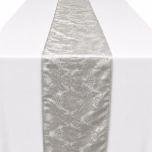 Silver damask runner