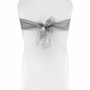 Silver/ charcoal organza chair tie