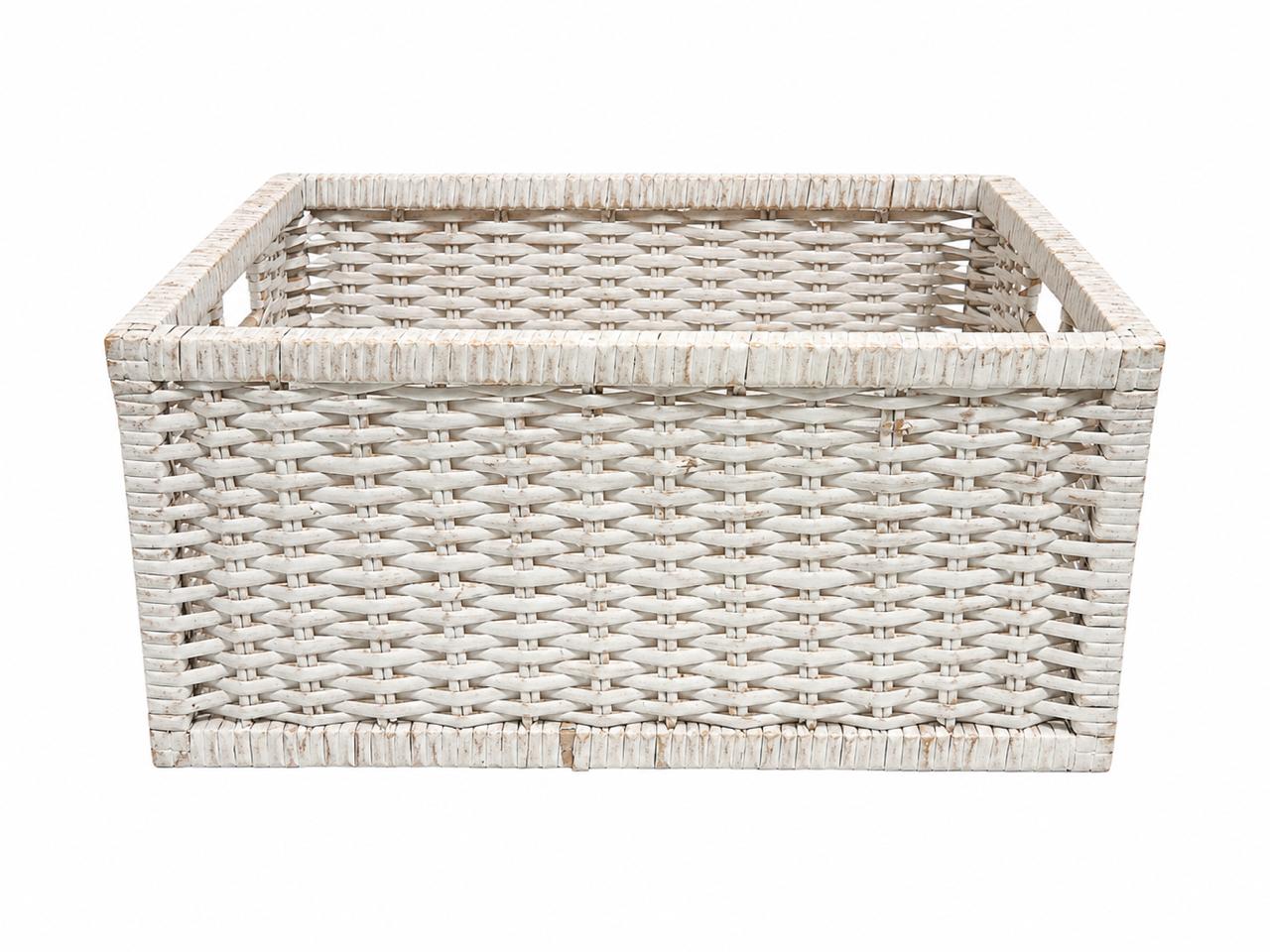 White blanket basket