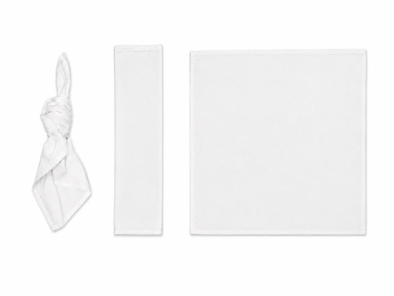 White calico linen napkin