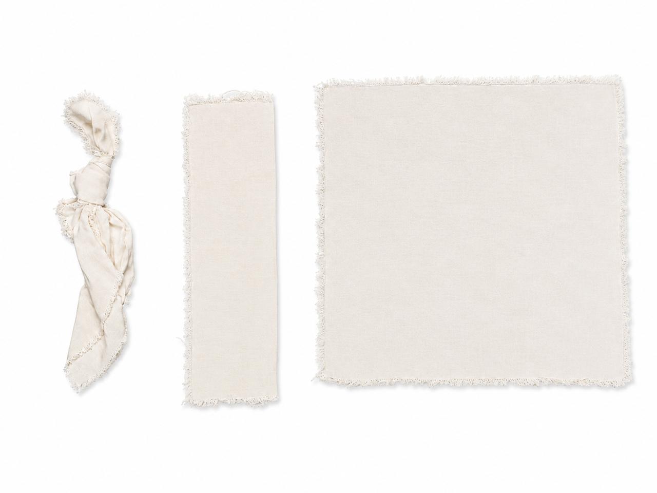 White frayed napkin