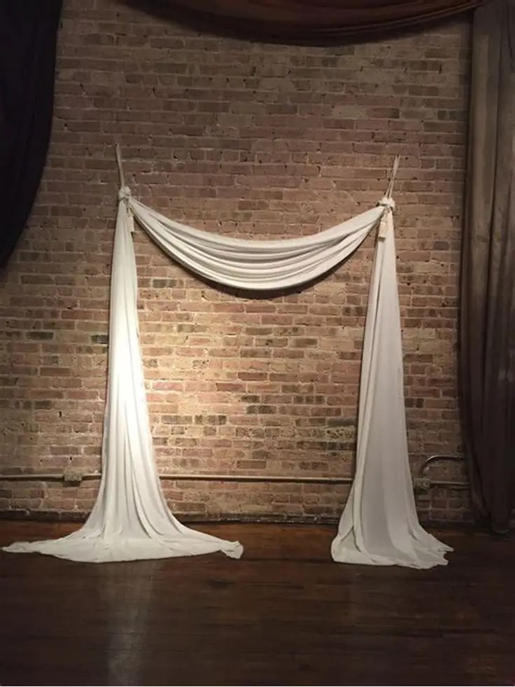 White mesh draping