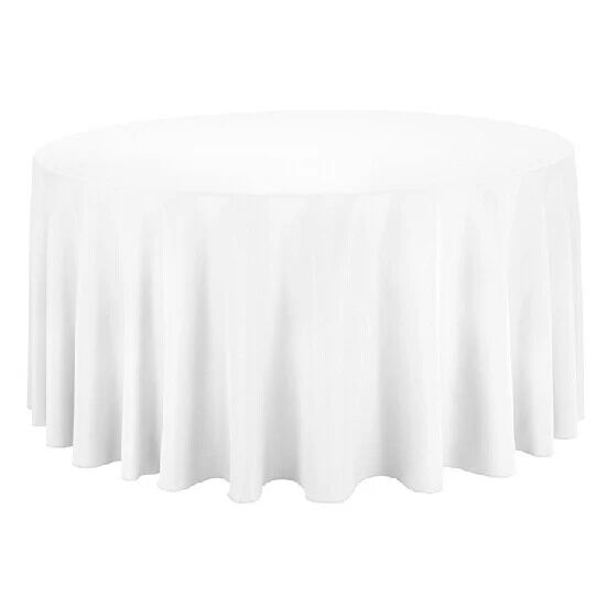White plain round tablecloth FL