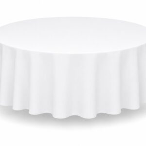 White damask round tablecloth Standard Length