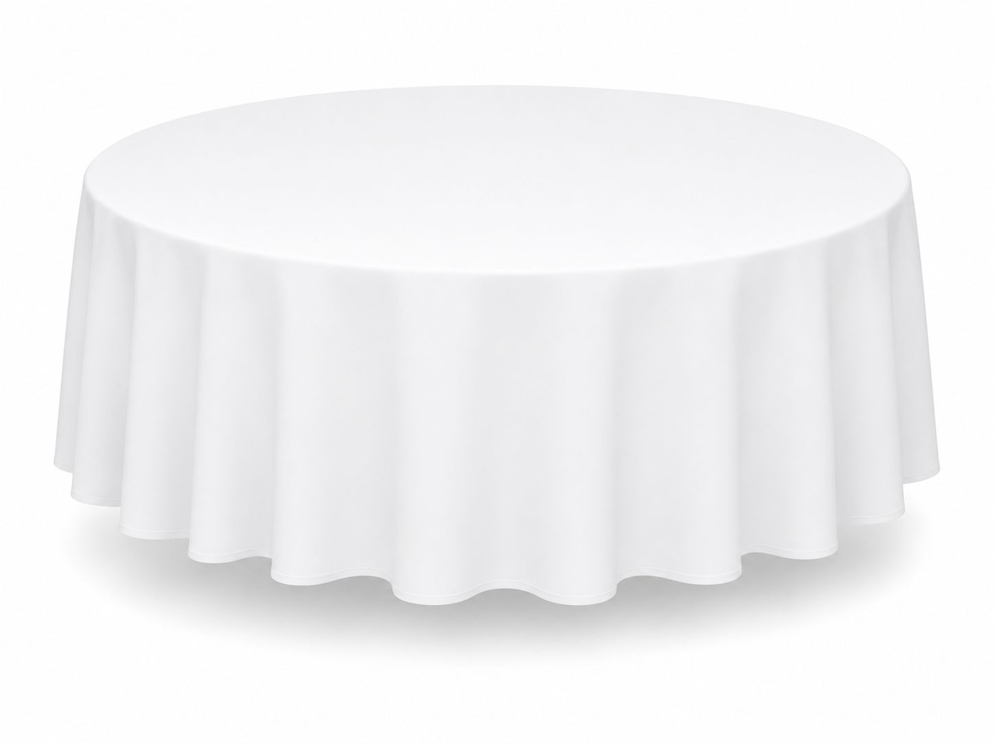 White damask round tablecloth Standard Length