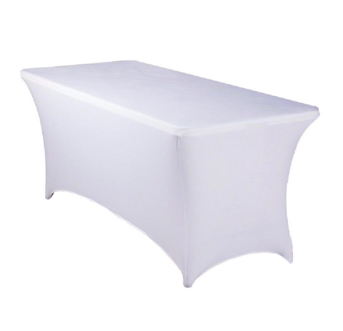 White stretch tablecloth