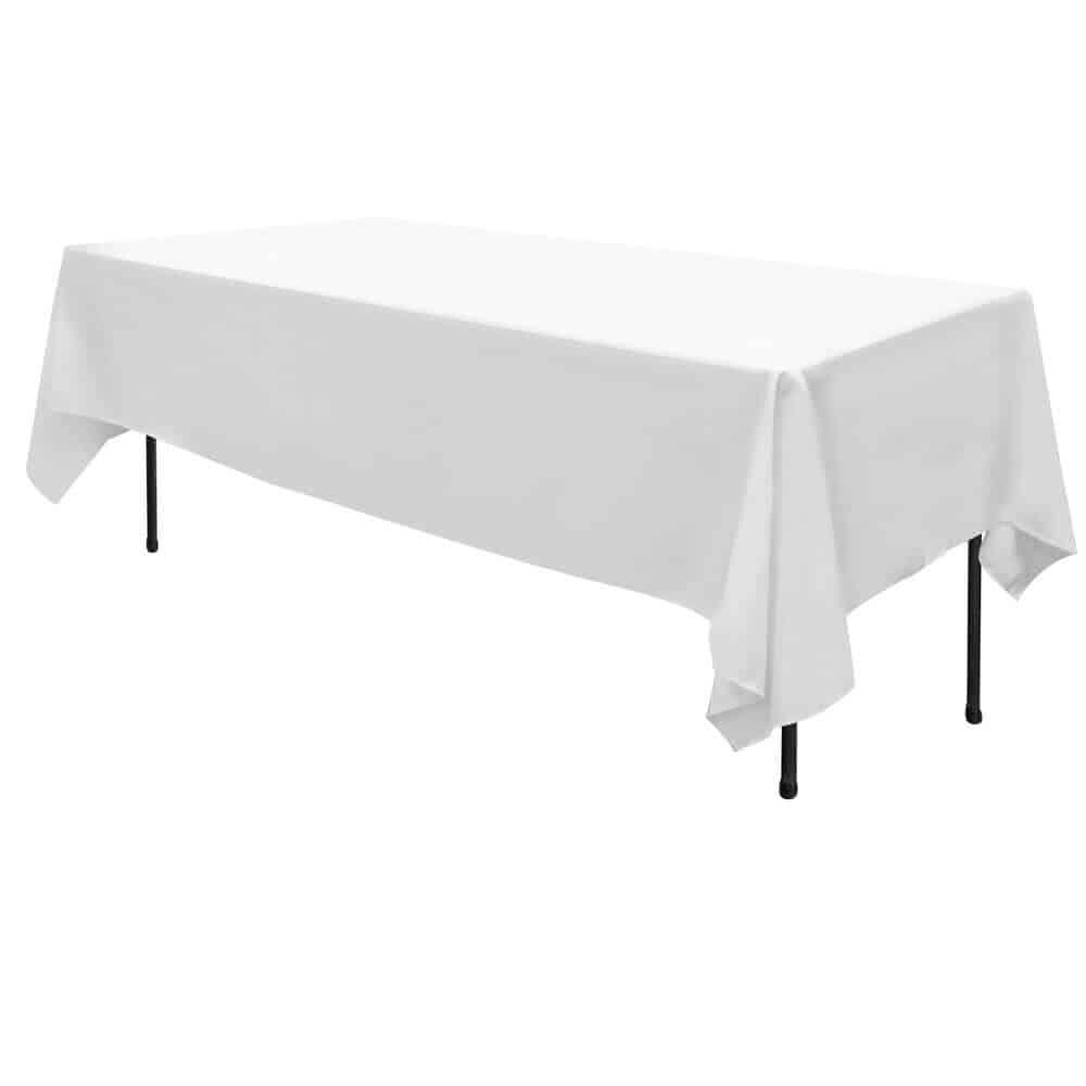 White plain trestle tablecloth Standard Length
