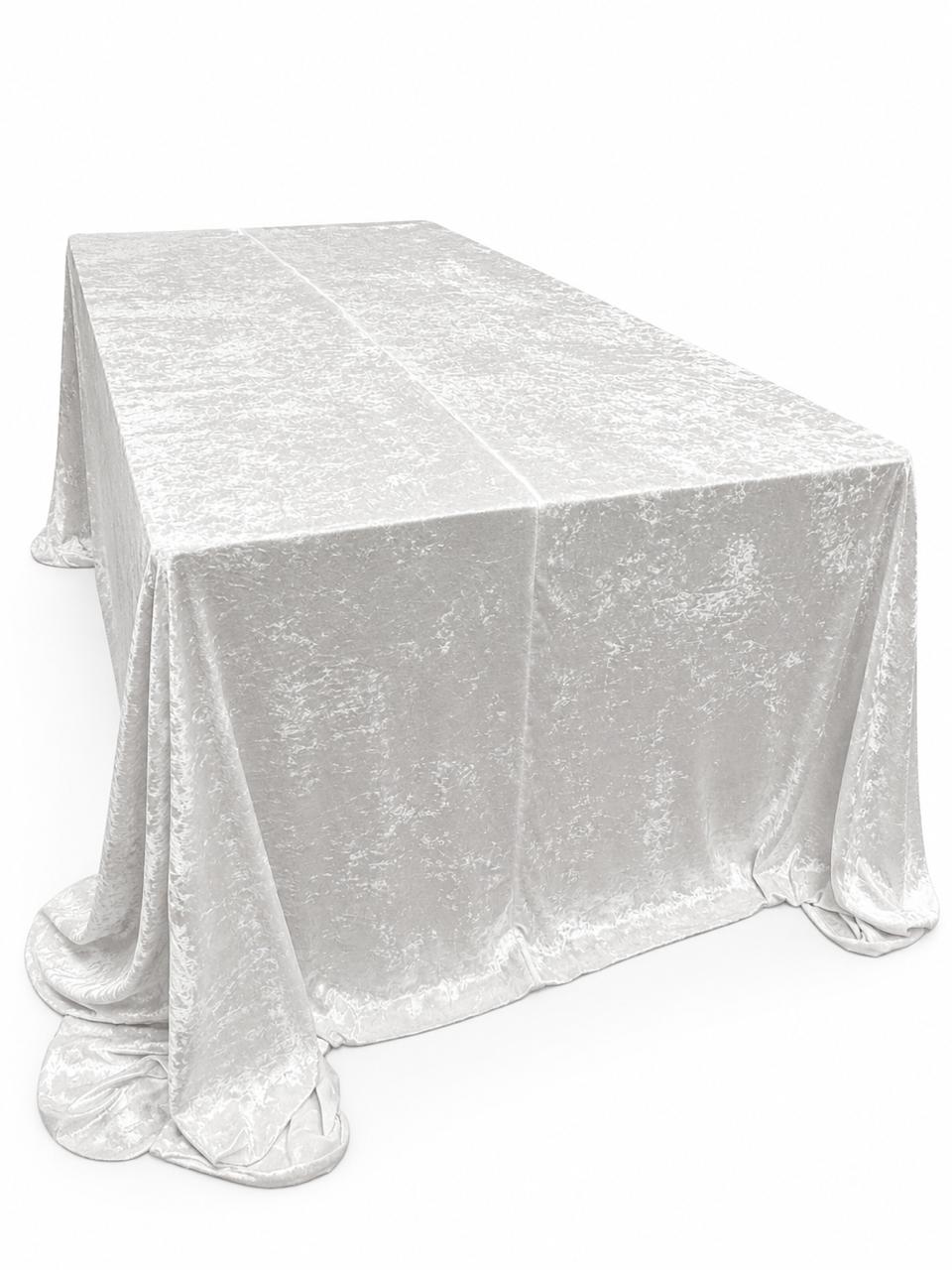 White velour tablecloth