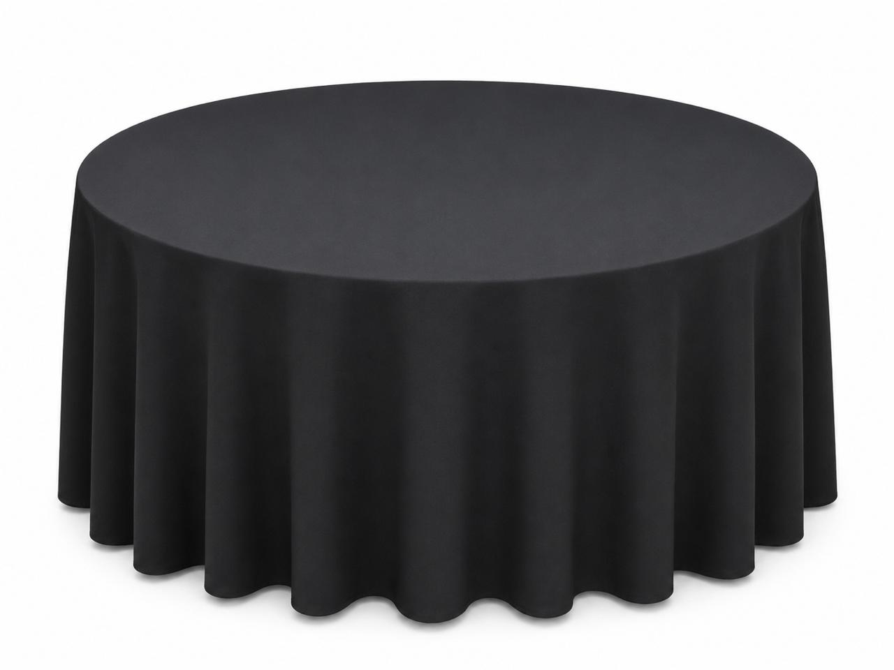 Black round tablecloth XL