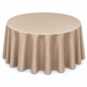 Gold embossed round tablecloth Full Length